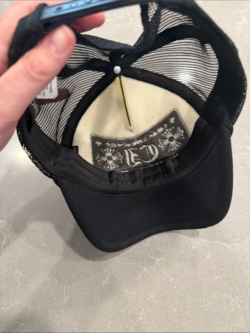 Black Embroidered Trucker Hat Coachella Valley
